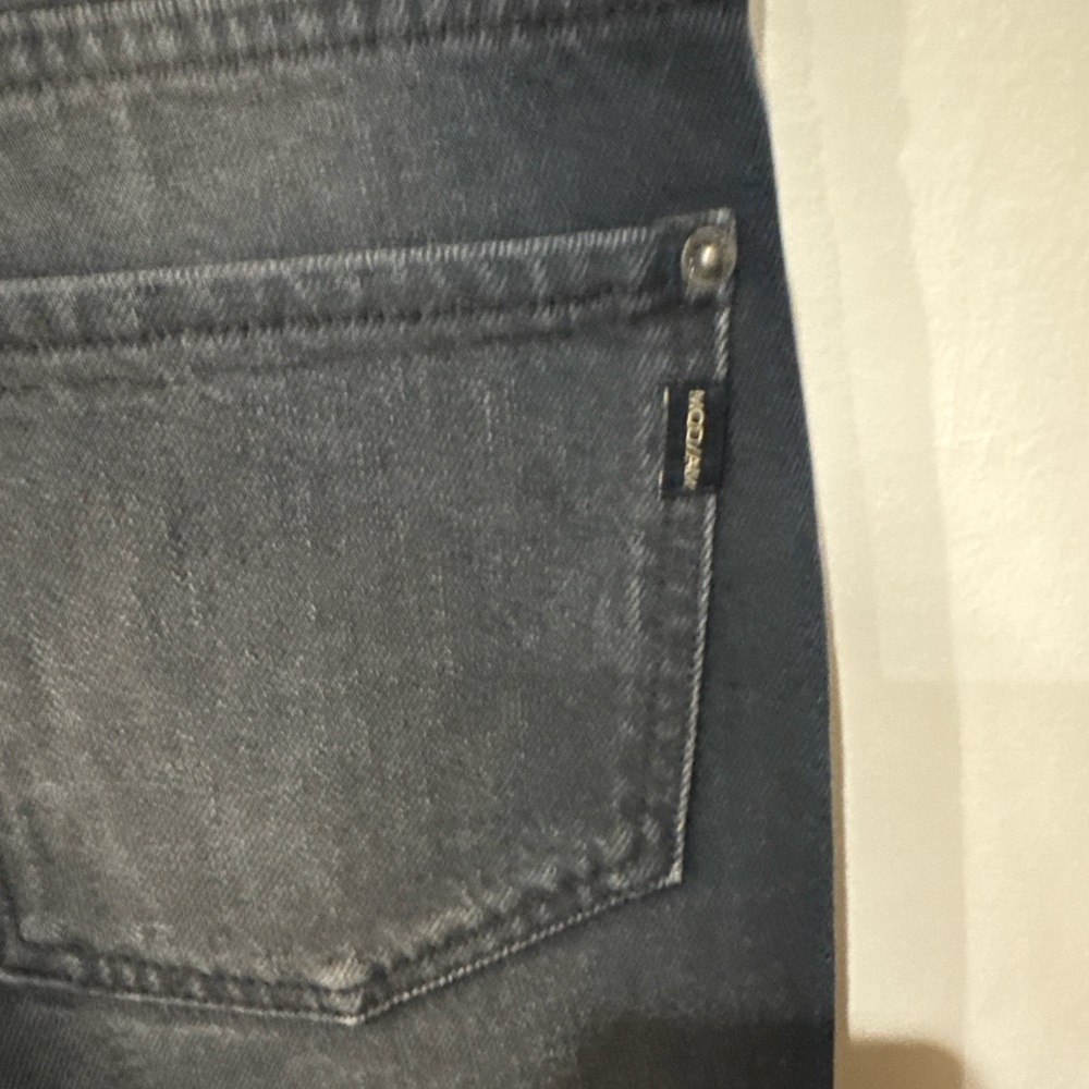 Modern American Charcoal Straight Leg Cropped Jeans Raw Hem Women’s Denim - Picture 3 of 6